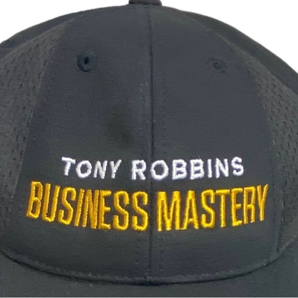 Port Authority Tony Robbins Business Mastery Baseball Hat Cap Black Gold White - Picture 2 of 8